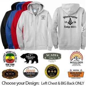 Masonic Fleece Zip Lodge Hoodie